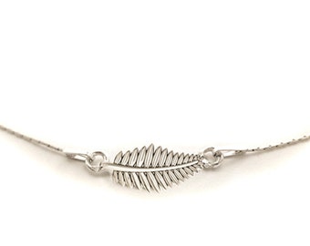 Silver leaf palm leaf pendant necklace 44 cm sterling/925 necklace jewelry palm tree