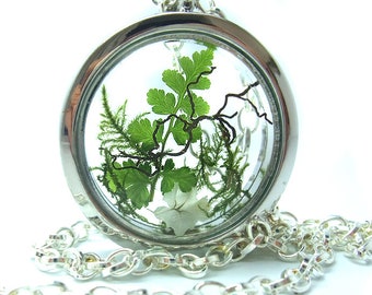 Necklace Medallion Medallion Necklace *ElvenLand* Pendant Necklace Flower, Fern Jewelry