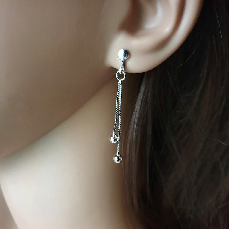 Ohrring Mit Kette Für 2 Ohrlöcher Ohrring ohne ohrlöcher - Etsy.de