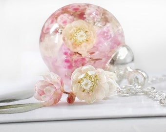 Peony, delicate necklace, pink flowers Peony Necklace, Peony Necklace 38-80 cm Choose your desired length