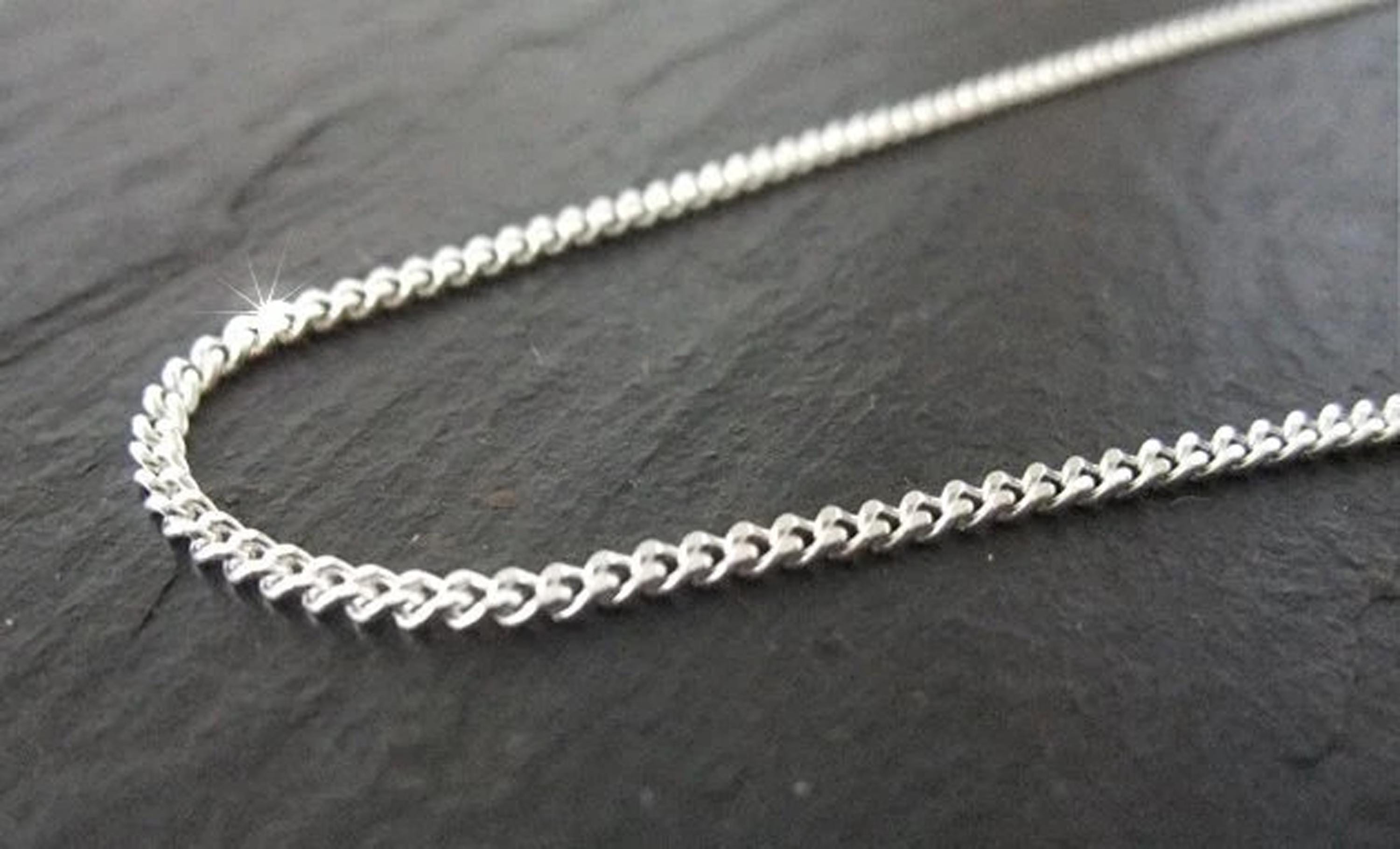 Curb Chain 60 Cm Length X Width 2.1 Mm Diamond-cut Solid Curb Chain 60 Cm Length X Width 2.1 Mm Diamond-cut Solid