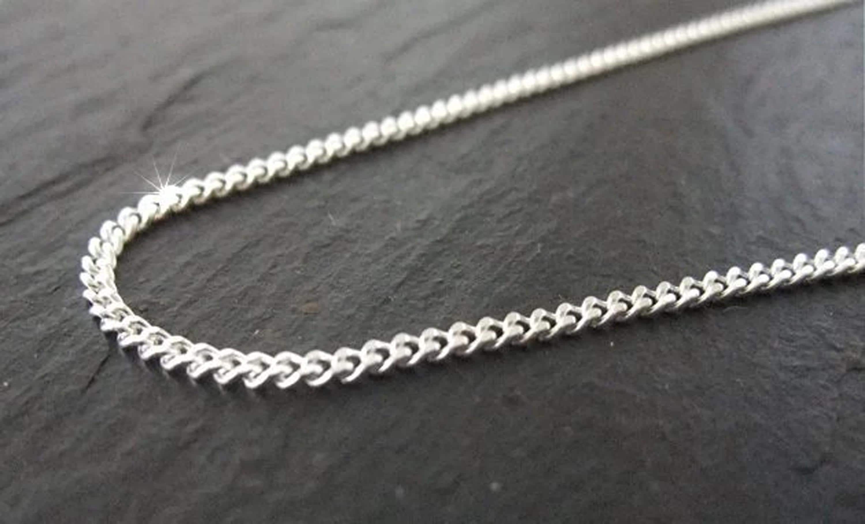 Curb Chain 55 Cm Diamond-cut Sterling Silver 925 - Etsy Canada