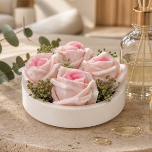 Room fragrance stone, small rose flower, pink and white, scented decoration, aroma stone, air freshener diffuser/table decoration, wedding gift