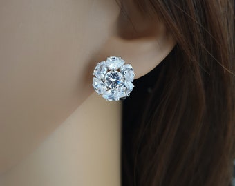 Zircon crystal high quality ear clip silver ear clip, earring ear clip jewelry, do not pierce ears