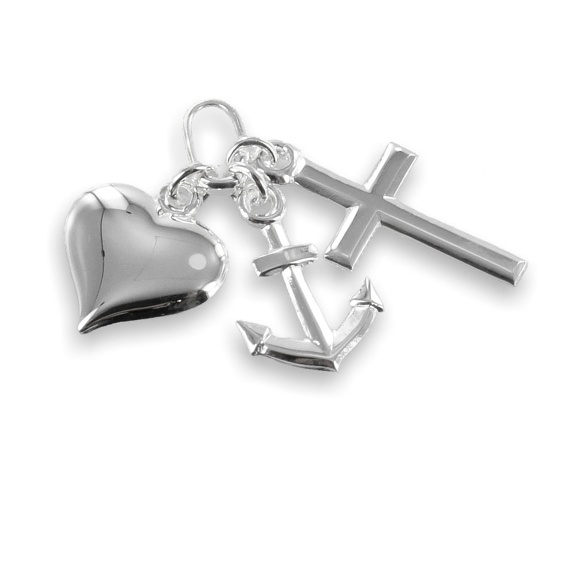 Pendentif Coeur, Croix & Ancre en Argent 925 Rosé - Vandona - Ocarat