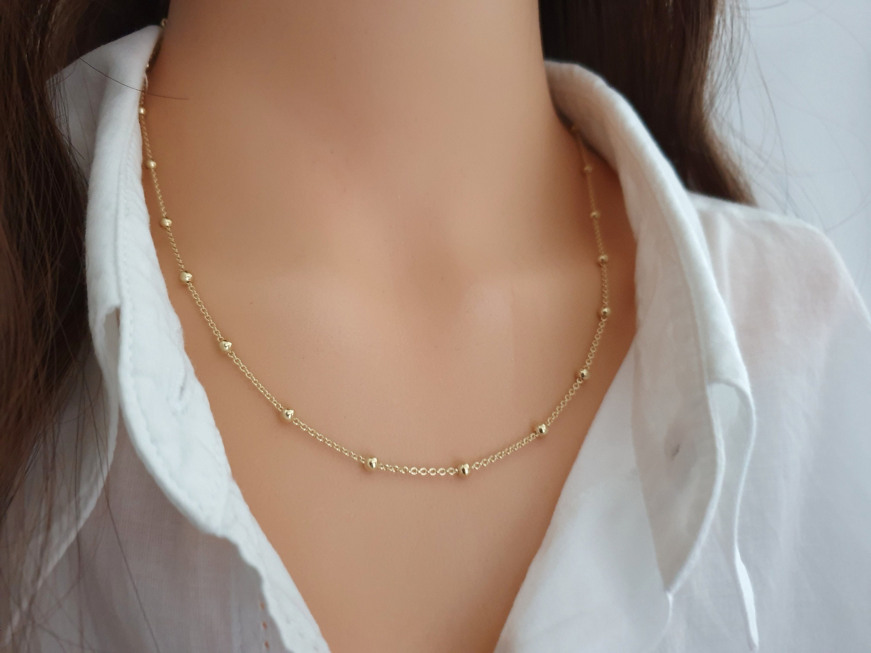 Satellite Chain Ball Chain 925 Sterling Silver, Gold Plated