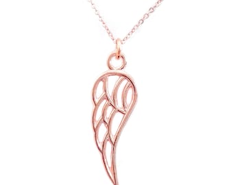 Lucky Charm Necklace Angel Angel Wing Angel Genuine 925 Sterling Silver Rose Gold Rose Gold Gold Gold Gilded Necklace Jewelry TALISMAN