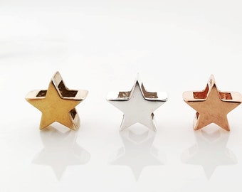 Star pendant 925 Sterling Silver 10 mm x 5 mm, small charm pendant for mom & children family