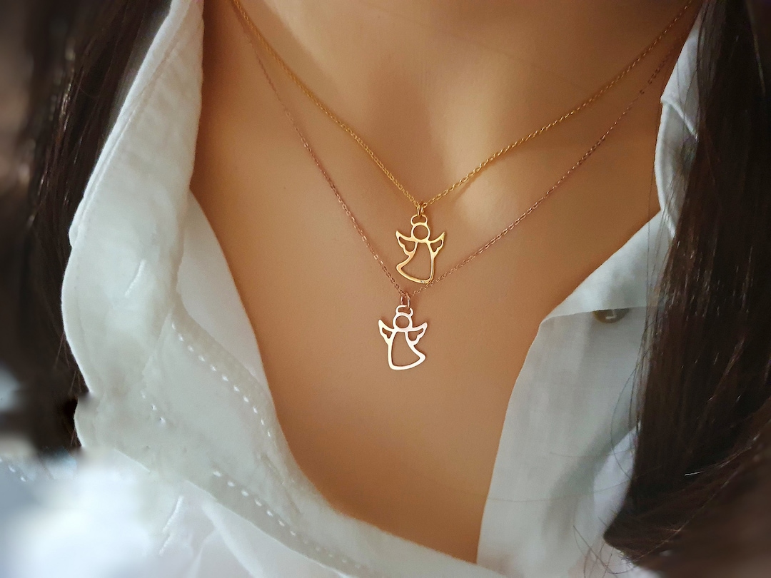 Collana Girocollo Con Ciondolo Angelo Vintage, In Lega, Stile Boho, Regolabile, Gioiello Per Donna E Ragazza