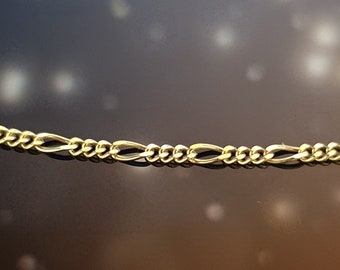 echte Goldkette 40 cm 1,6mm Figaro Gold Kette 333 8K Halskette Gliederkette Layering Gold Figarokette Schmuck