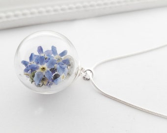 genuine 925 Silver Forget-me-not forget me not Flowers Snakes Necklace Chains Length available 38 -50 cm Jewelry in desired length
