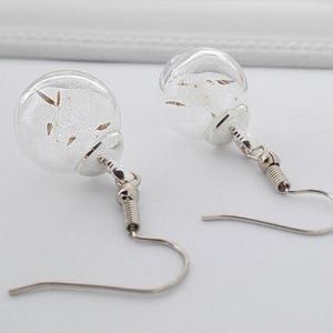 real dandelion wish flower earrings | dandelion jewelry, earrings with real dandelion | make a wish