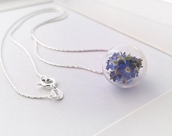 925 Sterling Silver Necklace 50 cm Forget me not .16 mm necklace jewelry forget my not