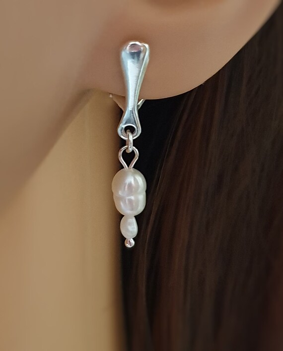 Orecchini Argento 925 Con Perla D'Acqua Dolce - Foto 7