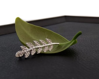 solid 925 Sterling Silver branch leaf design pendant jewelry for a necklace