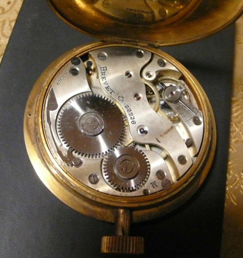 Swiss DOXA Pocket Watches PORCELAIN Dial Rare BIG Case Marine Clock