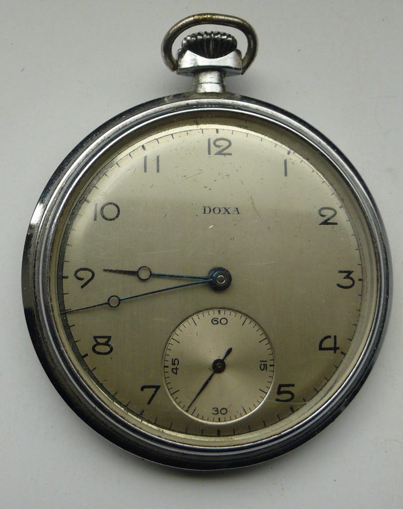 Swiss DOXA Pocket Watch GOLD Toned Dial Thin 1930 Perfect Etsy