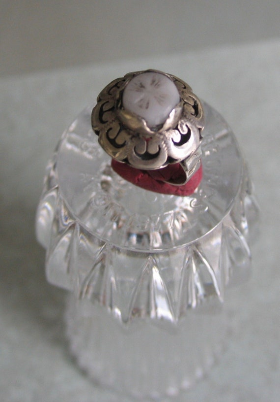 Medieval White Agate Ring • Silver Medieval stone