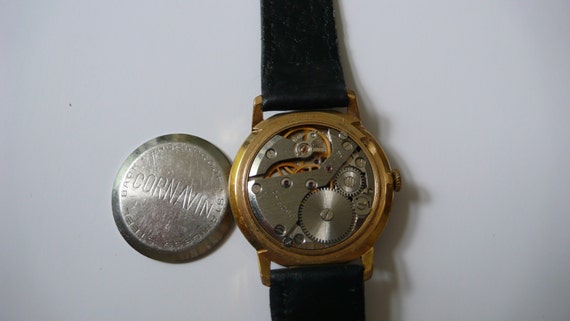 Swiss  Rare "CORNAVIN"  GOLD plated wrist watch  … - image 5