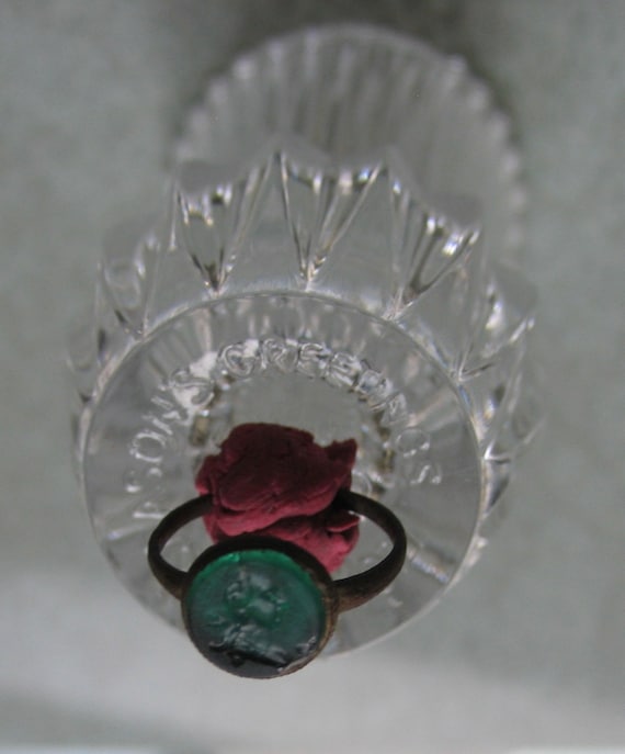 Medieval Stamp Ring • Medieval stone Ring • Green