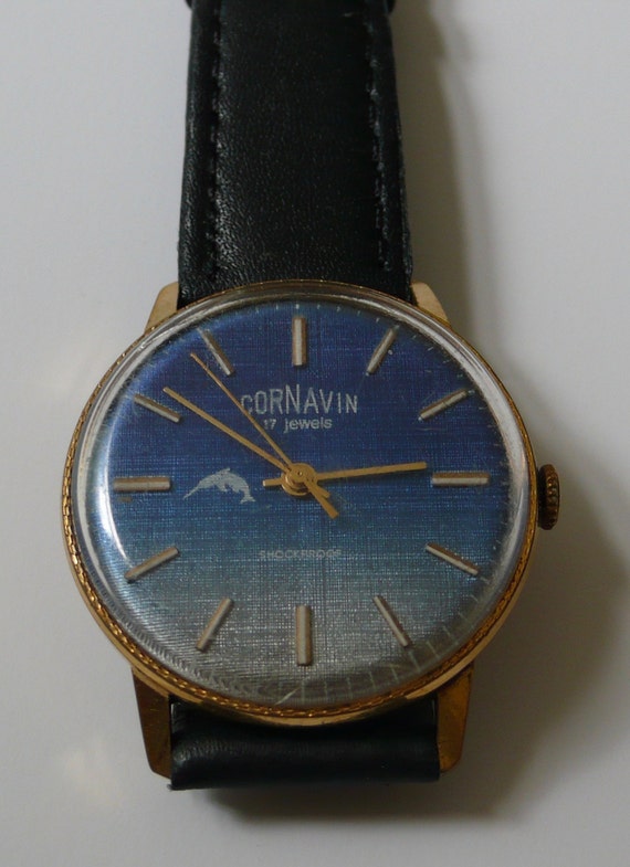 Swiss  Rare "CORNAVIN"  GOLD plated wrist watch  … - image 3