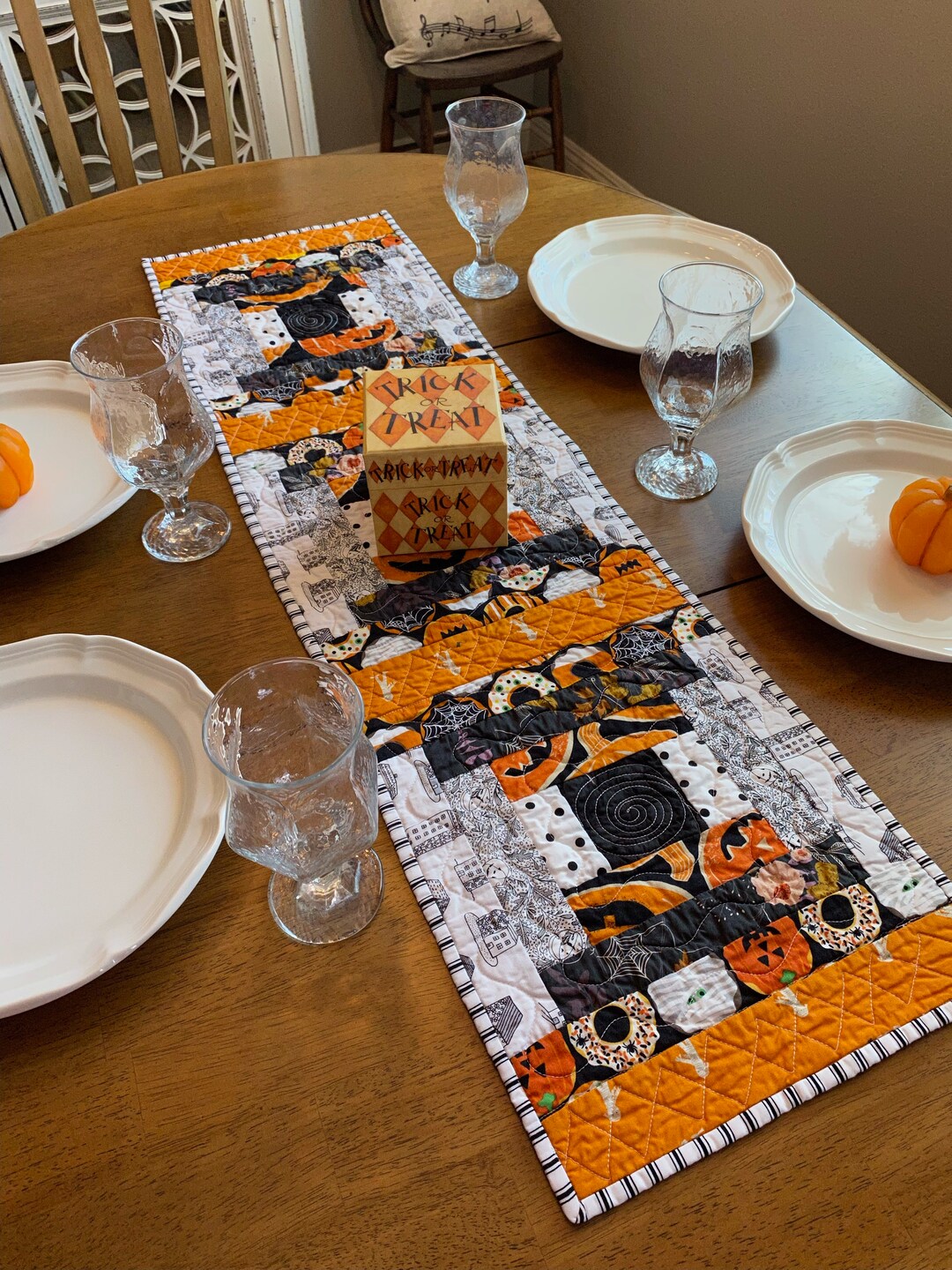Quilted Table Runner Halloween Decor Halloween Table Runner Etsy