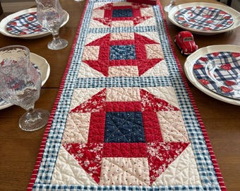 Red White Blue Quilted Table Runner,4th of July Table Decor,multiple ...
