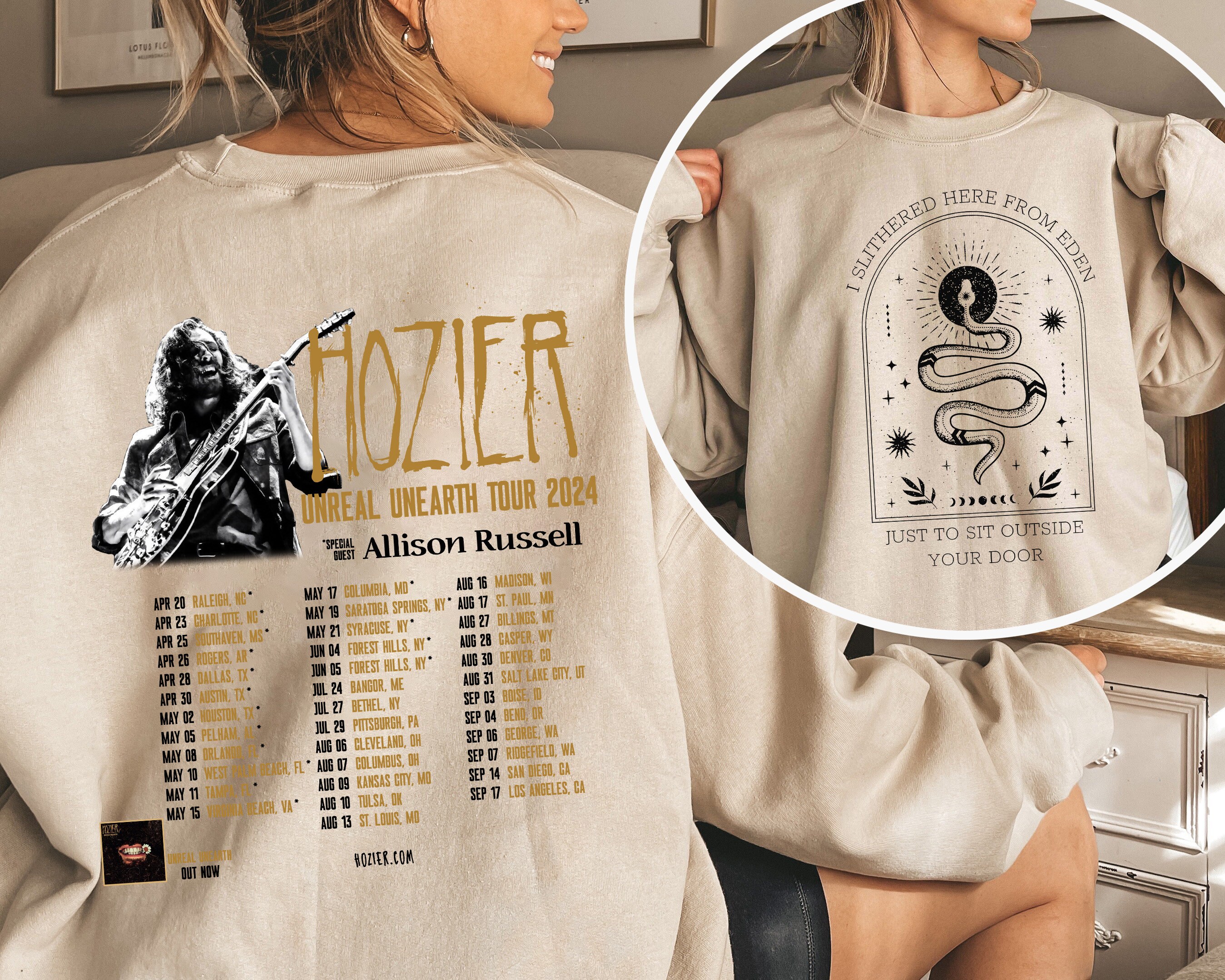 Vintage Hozier 2024 Tour Shirt, Hozier Unreal Unearth Tour 2024 Shirt