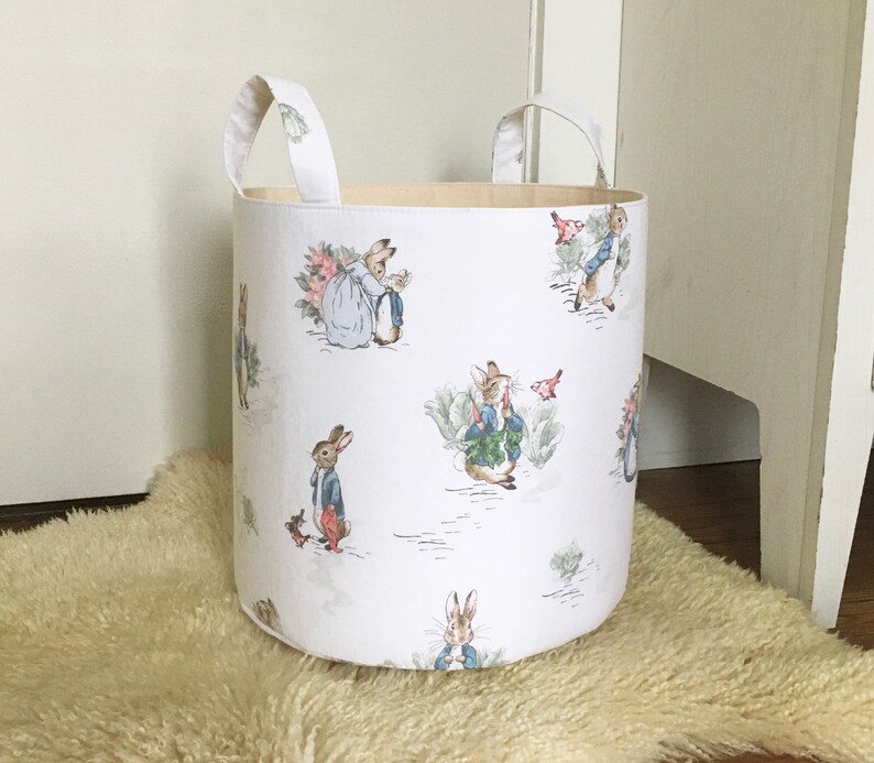 Peter rabbit fabric storage laundry hamper toy nursery fabric etsy