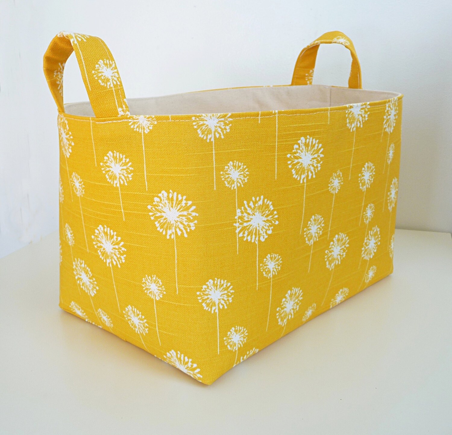 Extra Large Storage Basket Fabric Organizer in Yellow Etsy
