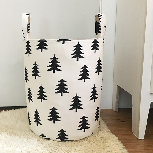Scandinavian Pine Tree Hamper Fabric Storage Laundry Hamper Etsy