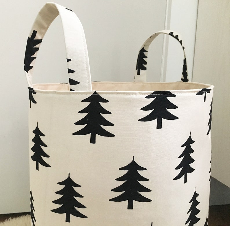 Scandinavian Pine Tree Hamper Fabric Storage Laundry Hamper - Etsy - Diy Scandinavian Hamper Plans