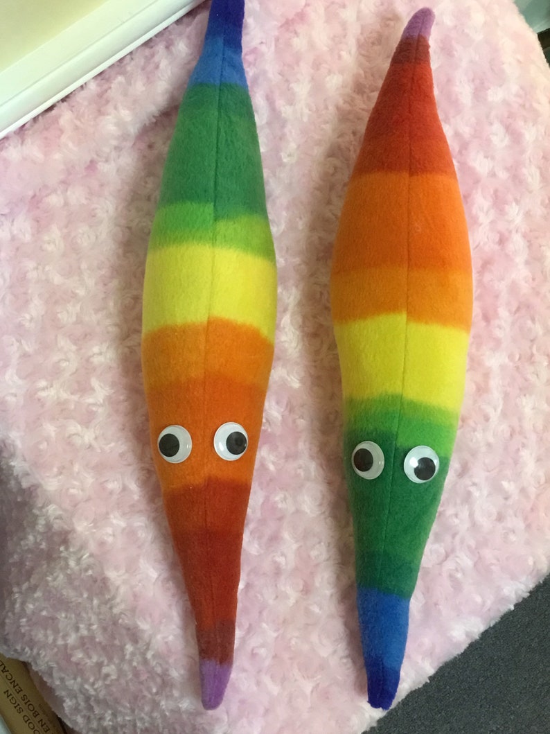 Rainbow Pride Worm on A String Plushie | Etsy
