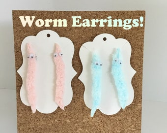 Clip on Worm on a String Earrings