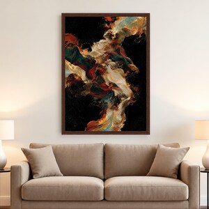 Abstract Dance Figures Canvas, Colorful Flowing Fabric Art, Modern Wall Decor image 5