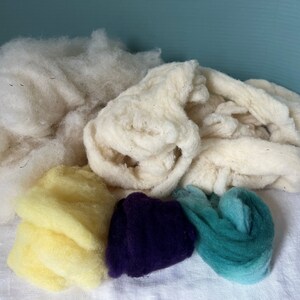 Hand Dyed Wool Lot: Natural & Colored Fiber Art Supply