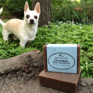 Handmade Dog Shampoo : Vegan Oatmeal Dog Bar, Lasts a Long Time Made From Scratch With My Own Formula Gentle Abundant Bubbles