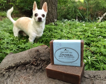 Handmade Vegan Oatmeal Dog Shampoo Bar: Gentle & Unscented