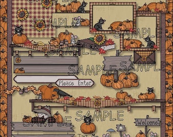 DIGITAL DOWNLOAD : Recycle Bin Graphics Spring Summer Fall Autumn Vintage GRAPHICS Set - Seasons Scarecrow Flower Pool Swim Bear Apples