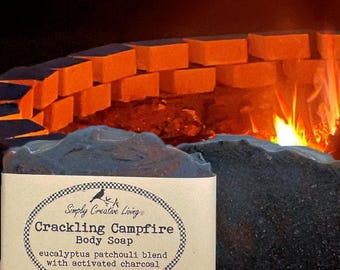 Handmade Body Soap: Crackling Campfire Bar - Hand Body Soap Bar from Scratch with My Own Recipe, Natural Coloring