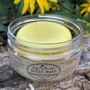 Handmade Solid Conditioner : Vegan Solid Shea Hair Conditioner Bar With / Without Travel Container Jar Made From Scratch With My Own Formula