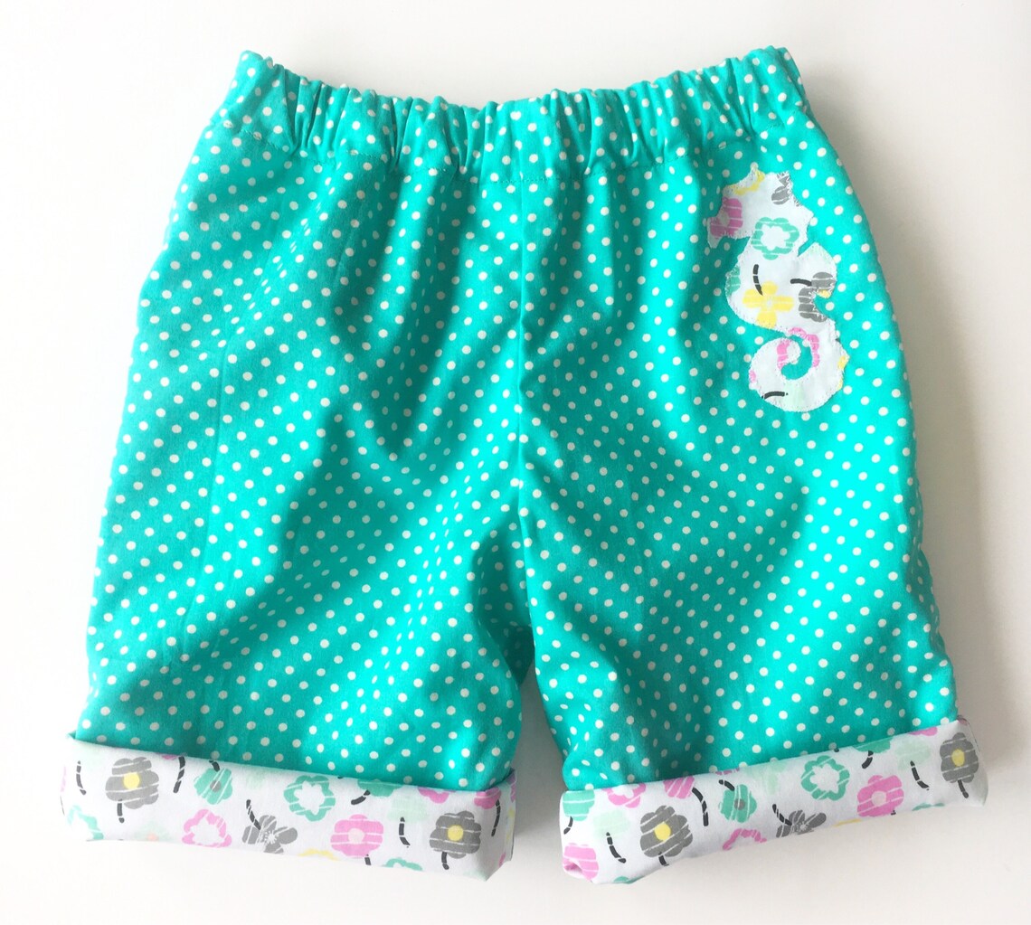 Reversible Girls Shorts, Reversible Toddler Shorts, Baby Girl Shorts