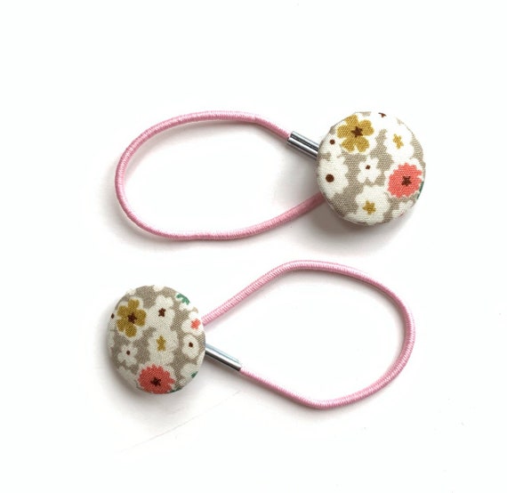 Pink Floral Hair Ties Ditsy Print Ponytail Holders Girls Etsy