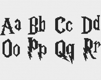 Harry Potter Cross Stitch Font Pattern