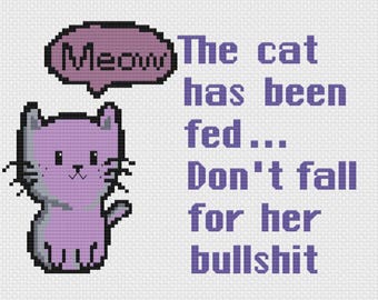 でたらめ猫クロスステッチパターン（彼女）