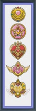 Sailor Moon Transformation Compacts Cross Stitch Pattern 