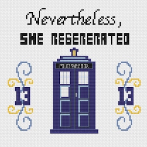 Nevertheless, She Regenerated Cross Stitch Pattern