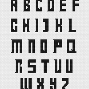 Doctor Who Font Cross Stitch Pattern