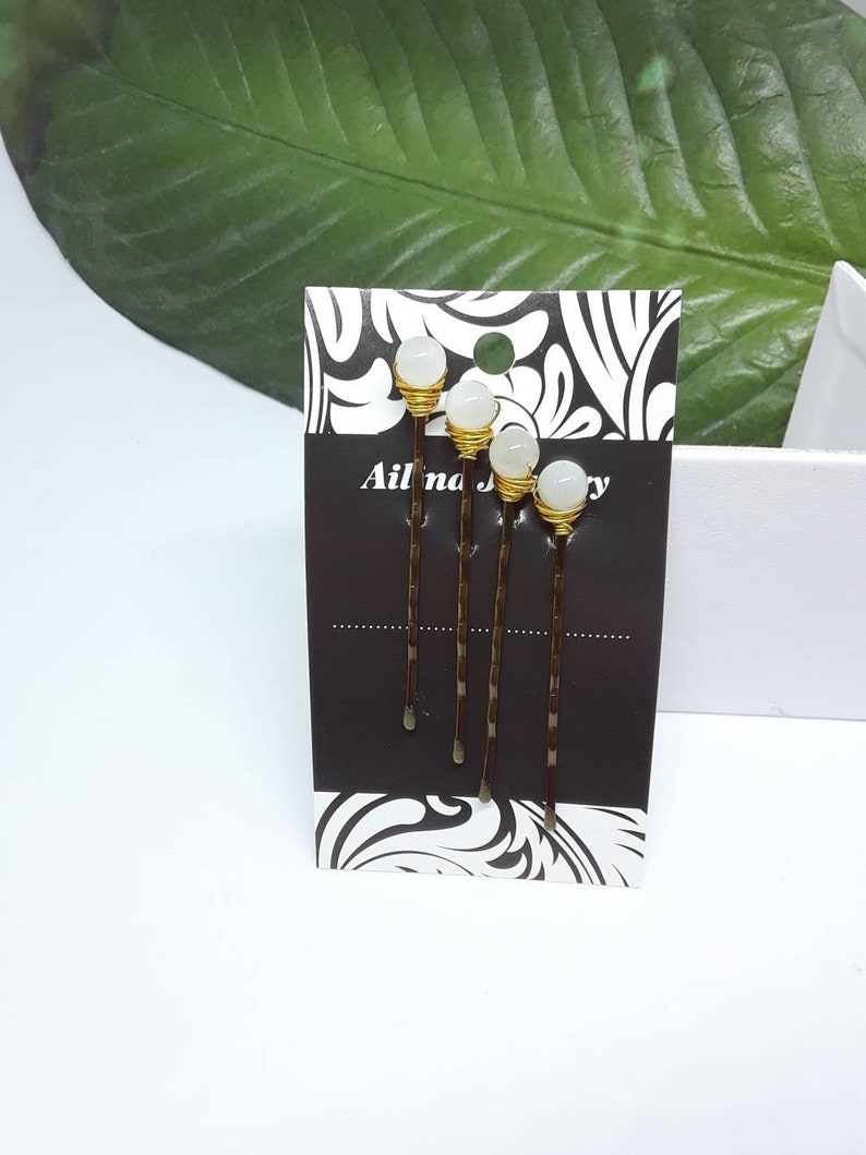 Moonstone Hair Bobby Pins Etsy