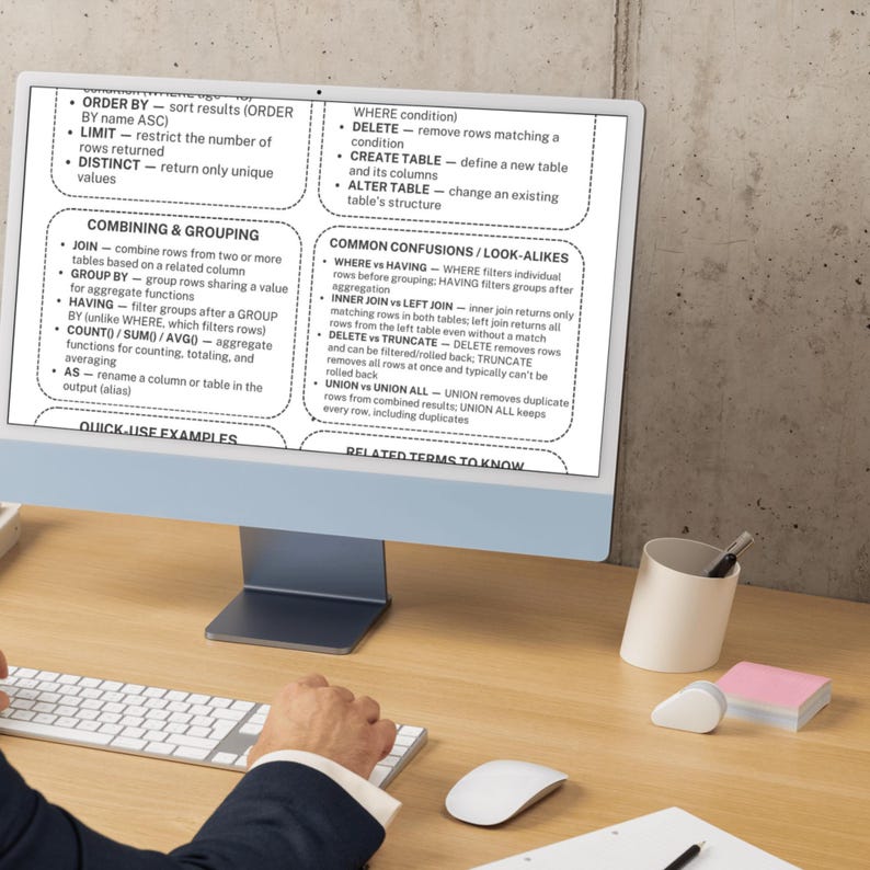 SQL Commands Cheat Sheet Database Query Reference Guide for Coding Students and Data Analysts Printable PDF image 8